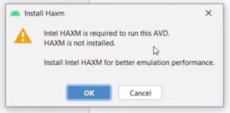 Sửa lỗi HAXM is not installed