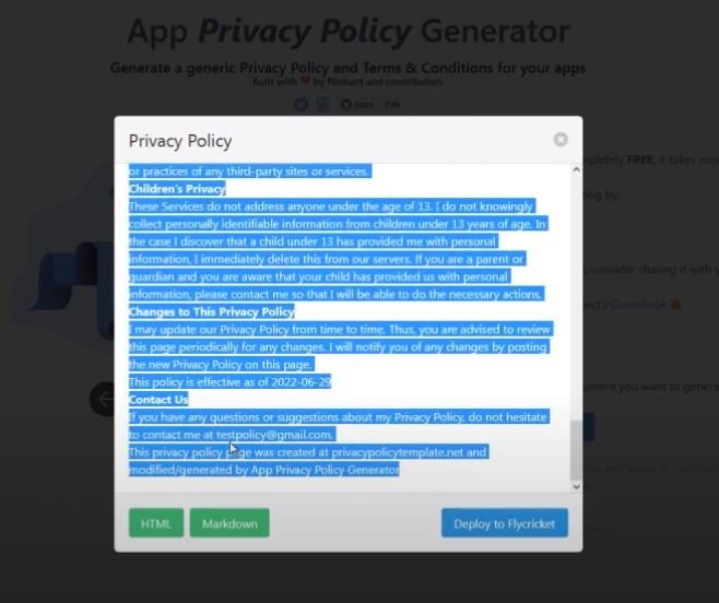 Policy app Play console